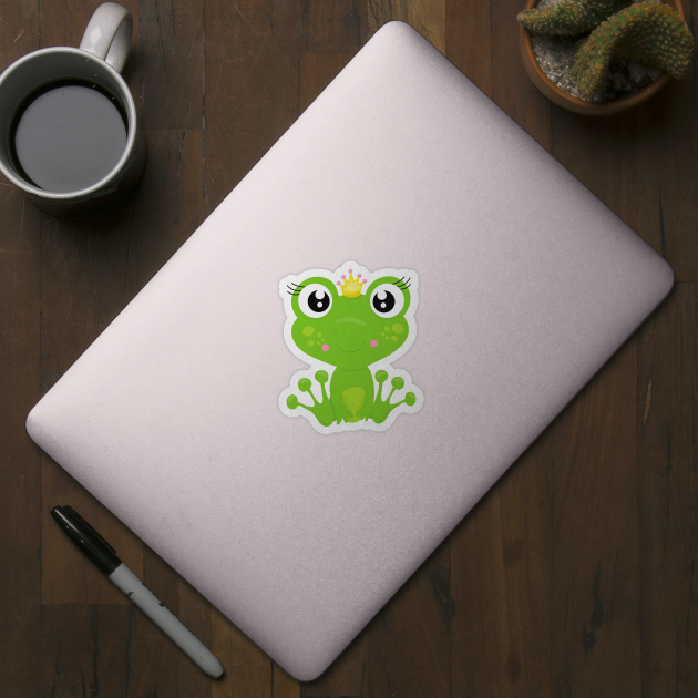 Floral Crown Frog Vinyl Sticker - Tadpole Goals – TinyBeeCards