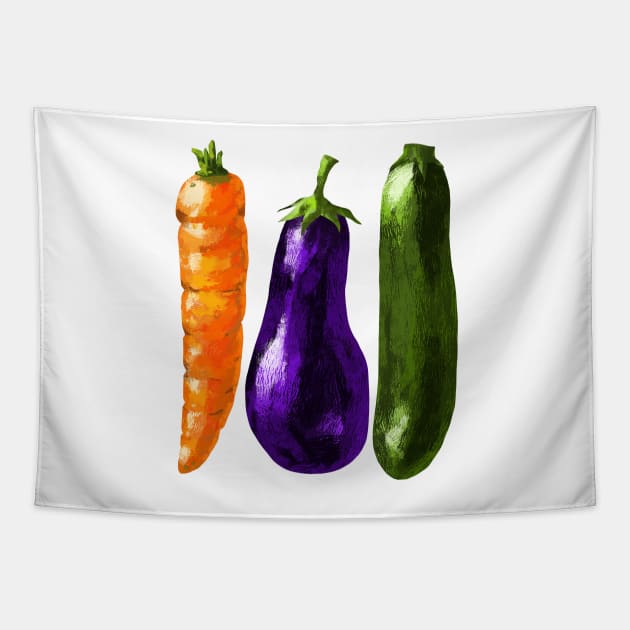 Carrot, Eggplant, Zucchini Tapestry by pastanaut
