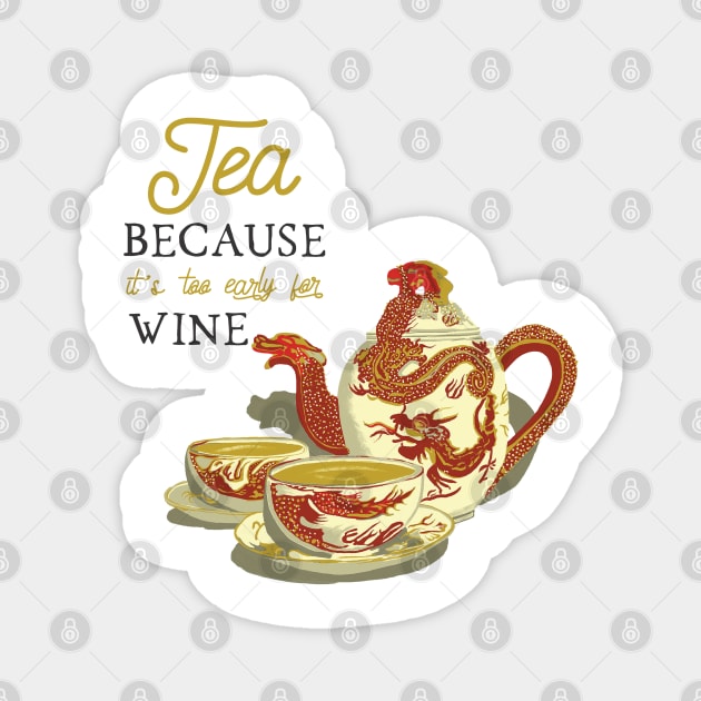 Tea set with a hand drawn circles in pantone colors 2021 Magnet by Safarichic