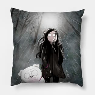 Rainy Dog Days Pillow