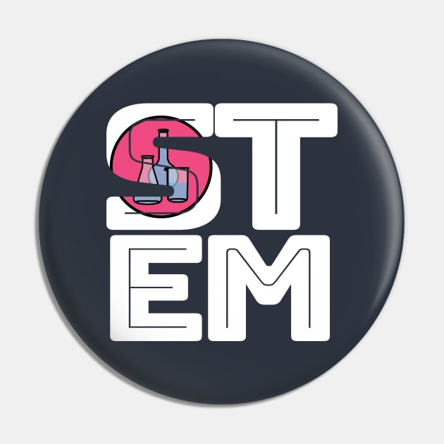 STEM Science Technology Engineering Math Typography Pin by ellenhenryart