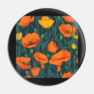 California Poppies Pin