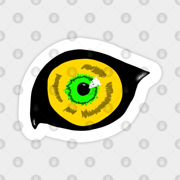 yellow green black eye artwork Magnet by Artistic_st