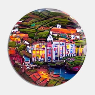 Colorful village Pin