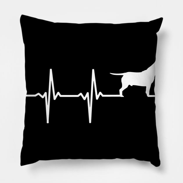 Bull Terrier Heartbeat Gift For Bull Terriers Pillow by OceanRadar