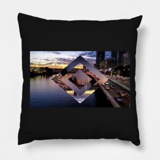 Beautiful Geometric Brisbane River Pillow