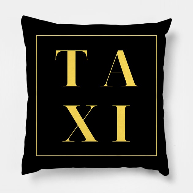 Yellow Taxi Logo Pillow by RoadTripWin