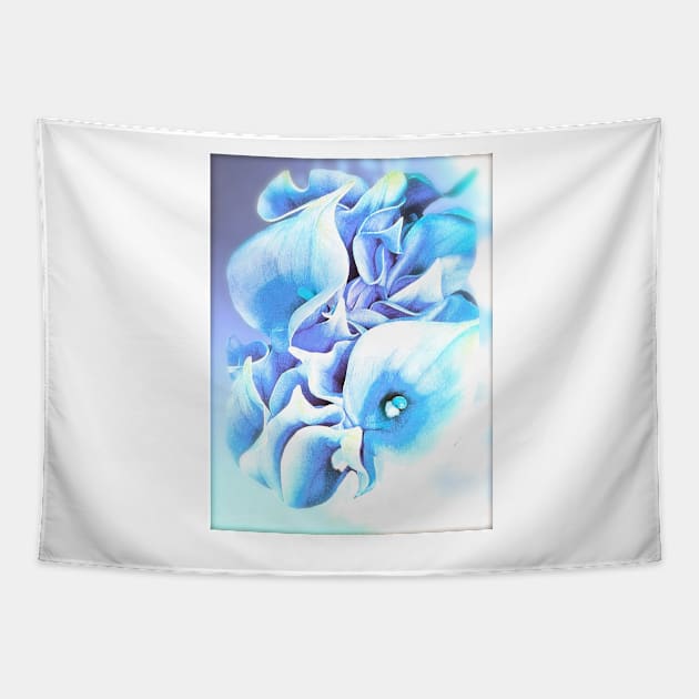 Calla Lily Soft Lilac and Blue Tapestry by Overthetopsm