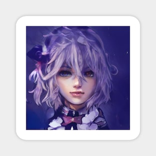 Purple Hair Anime Girl Magnet