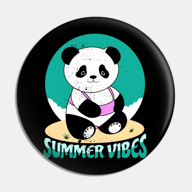 Summer Vibes Panda Pin by Tezatoons