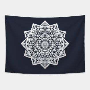 Attractive White Mandala Pattern Design Tapestry