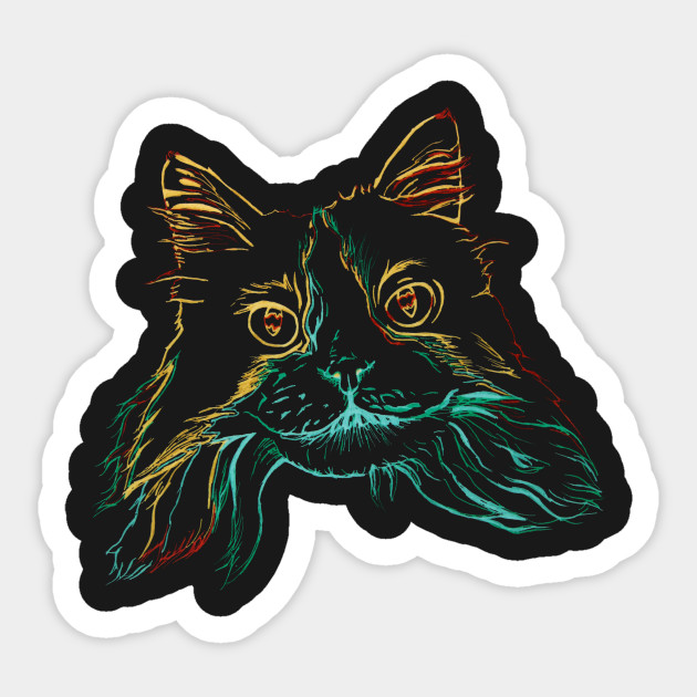 Fluffy Tuxedo Kitty Tuxedo Cat Sticker Teepublic