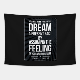 Neville Goddard quote Subway style (white text on black) Tapestry