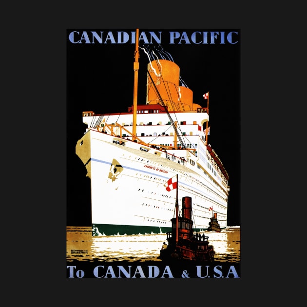 To Canada and USA via Empress of Britain Advertisement Vintage Ship by vintageposters