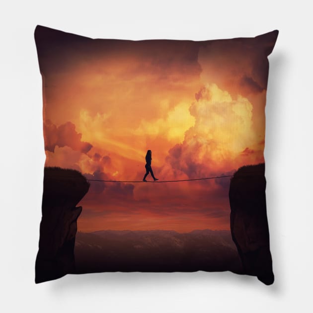 crossing the chasm Pillow by 1STunningArt