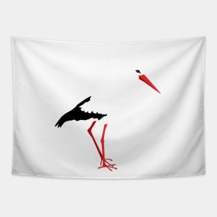 Digital stork drawing Tapestry