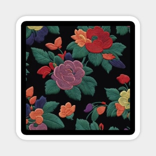 Embroidery Flower Seamless Pattern Magnet