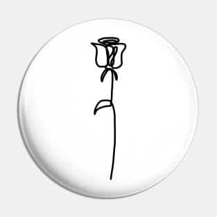 Simple One Line Rose Pin