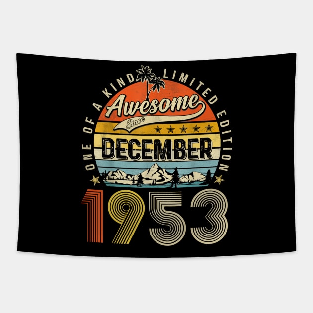 Awesome Since December 1953 Vintage 70th Birthday Tapestry by Benko Clarence