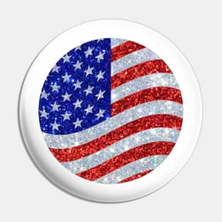USA Flag Glitter Pin