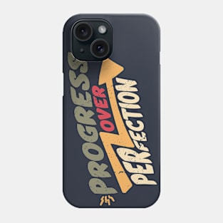 Vintage Progress Over Perfection // Retro Inspiration Motivation Phone Case