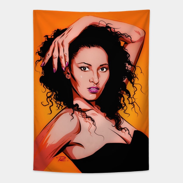 Pam Grier - An illustration by Paul Cemmick Tapestry by PLAYDIGITAL2020