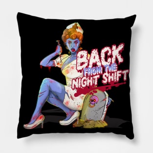 Possessed Night Shift Zombie Nurse Pillow