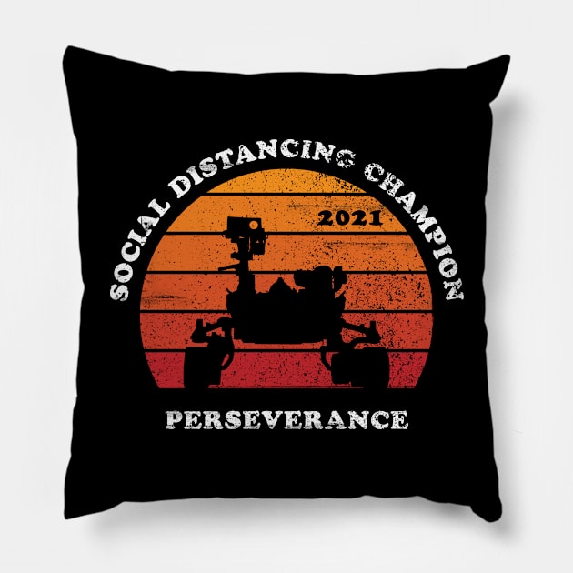 Perseverance Rover Mars Funny Social Distance Pillow by W.Pyzel