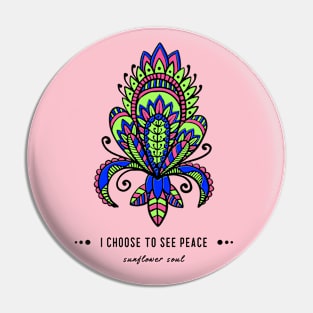 Mandala Choose Peace Pin