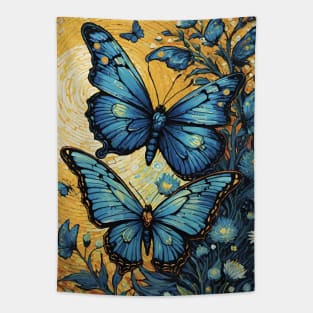 Starry Night Flutter: Van Gogh's Butterfly Mosaic Tapestry