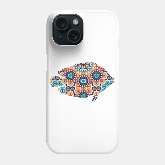 Fish Silhouette with Pattern Phone Case by deificusArt