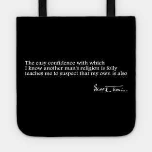 Mark-Twain Quote on Religion Tote