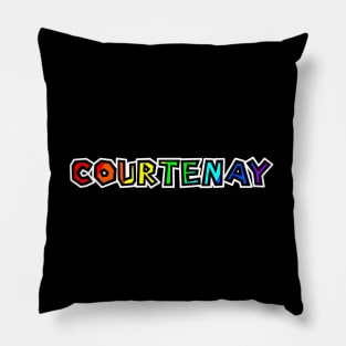 City of Courtenay BC - Rainbow Text Design - Colourful Name Gift - Courtenay Pillow