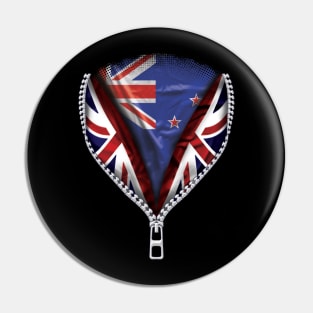 New Zealander Flag  New Zealand Flag zipped British Flag - Gift for New Zealander From New Zealand Pin