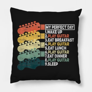 Vintage My Perfect Day Guitar Pillow