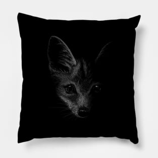 Fox Illustration Pencil Drawing Fox In The Dark Pillow