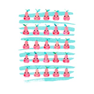 Cute Pink Pears - Sweet Happy Fruits T-Shirt