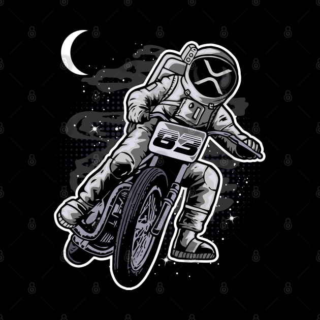 Astronaut Motorbike Ripple XRP Coin To The Moon Crypto Token Cryptocurrency Wallet HODL Birthday Gift For Men Women by Thingking About