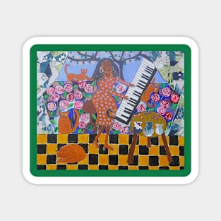 The exotic Pianist and her colourful Cats Magnet