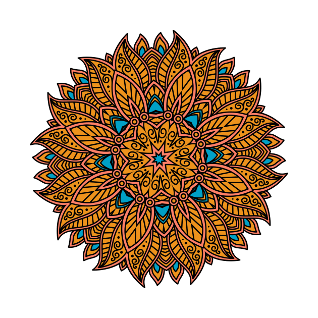 Mandala gold and blue by AllPrintsAndArt