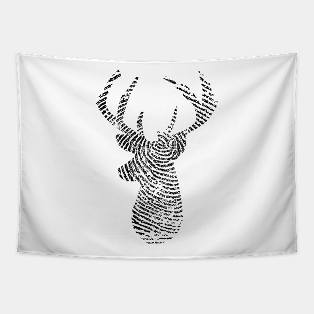 Big Buck Series: Buck Head Print (Black Graphic) Tapestry by Jarecrow 