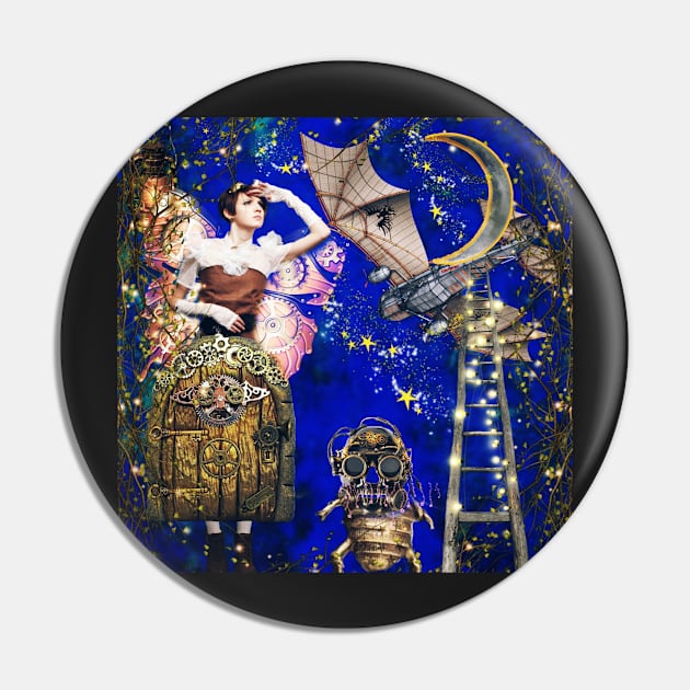 Steampunk, moon, airplane, robots and magic Pin by Edgot