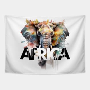 Africa-inspired | Colorful Elephant Watercolor Art Tapestry