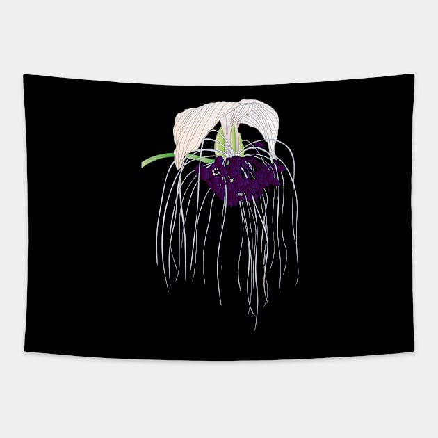 White Bat Flower Tapestry by OrangeEdenDesigns