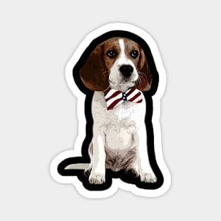 American Flag Basset Hound Majesty, Trendy Tee Collection Magnet