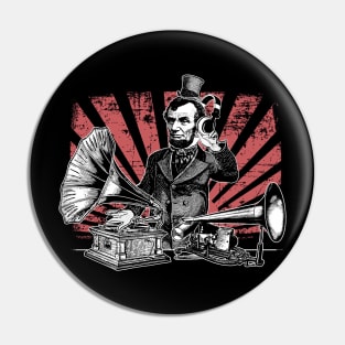 DJ Abraham Lincoln (Version 2) Pin