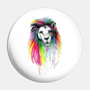 Watercolor Lion Painting Pin