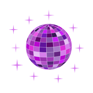 Groovy Disco Ball in Purple and Pink T-Shirt