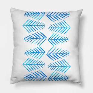 Watercolor pine trees - blue Pillow