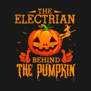 Mens The CHEF Behind The Pumpkin T shirt Funny Halloween T Shirt_ELECTRIAN T-Shirt